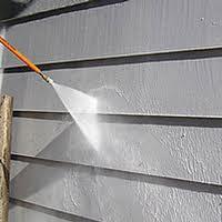 TrueClear power washing the siding of an Idaho Falls home